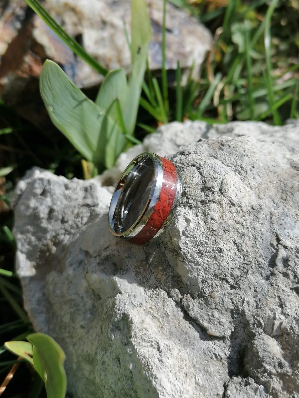 Bague  incrustation Jaspe Rouge