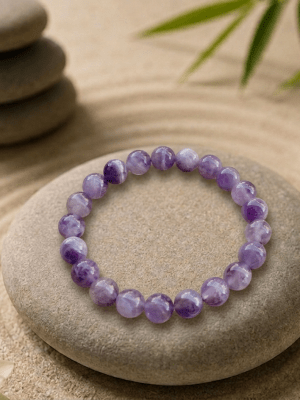 bracelet amethyste chevrons 8mm