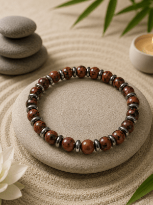 Bracelet Obsidienne Acajou 6mm