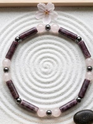 Screenshot Bracelet Lépidolite et Quartz rose