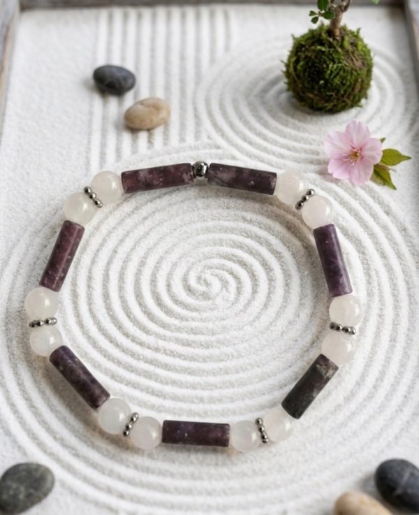 Screenshot Bracelet Quartz rose 6mm et Lépidolite