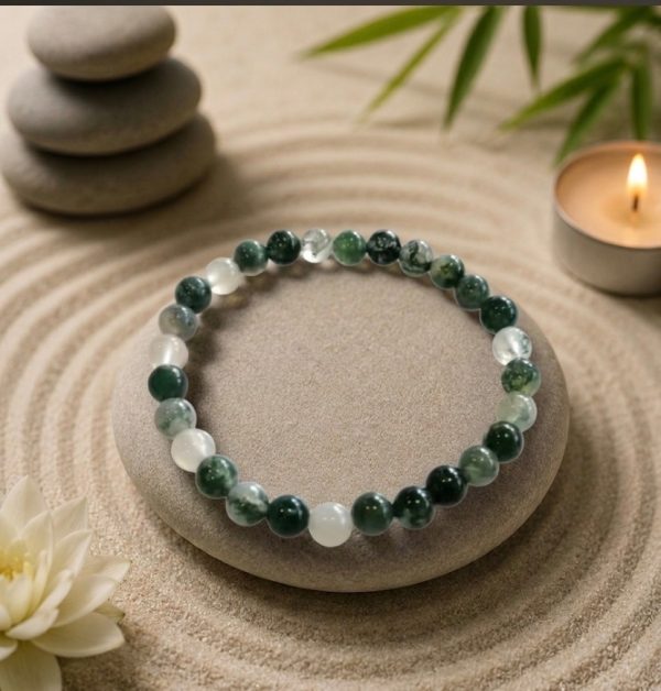 Screenshot bracelet agate mousse 6mm
