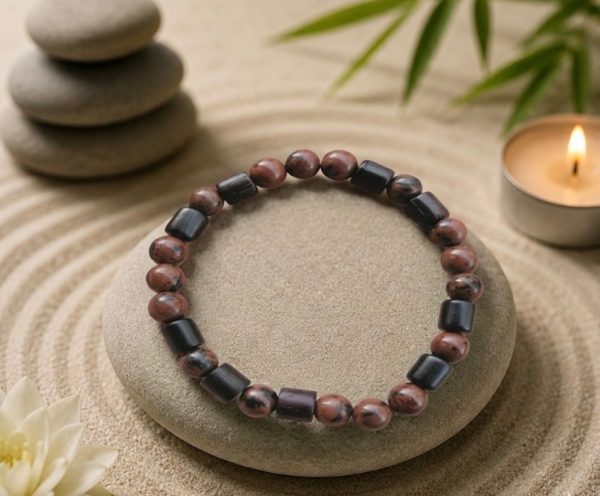 Screenshot Bracelet Obsidienne Acajou 6mm -