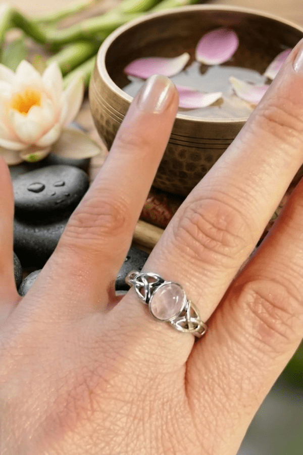 Bague Nœuds Quartz Rose - Argent 925 -