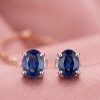 Boucles d'oreilles Saphir - Argent 925 -