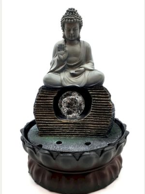 Fontaine Bouddha d'intérieur à eau - Salueur Assis 28cm