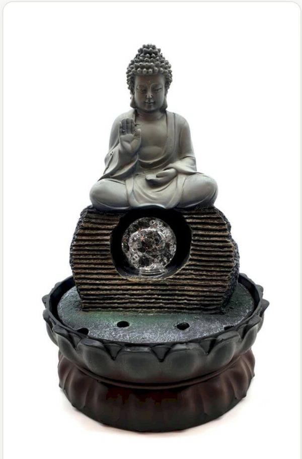 Fontaine Bouddha d'intérieur à eau - Salueur Assis 28cm