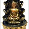 Fontaine Résine d'intérieur - Bouddha Méditation Double Cascade 30cm