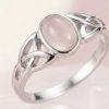 Bague argent quartz rose noeud
