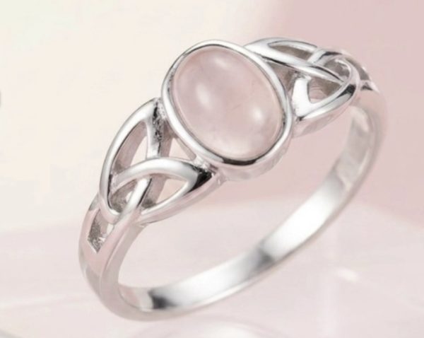 Bague argent quartz rose noeud