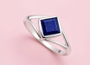 bague argent lapis